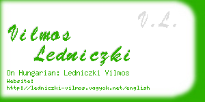 vilmos ledniczki business card